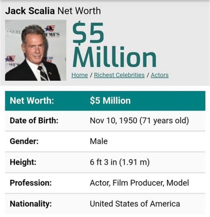 Jack Scalia Net Worth - WeBlogy